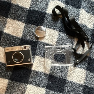 Fujifilm instax mini evo. Strap lens cap screen protector and Clear Case.