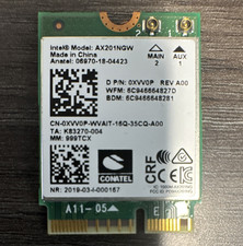 Intel AX201NGW Wi-Fi 6 802.11ax M.2 2230 Wireless Card 2400Mbps 0XVV0P