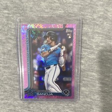 Topps 2025 Series 2 Javier Sanoja Rookie Pink Holo Foil #653 Miami Marlins