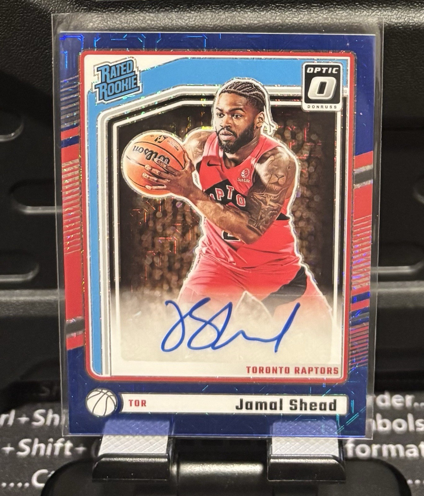 Jamal Shead2024-25 Donruss Optic Rated Rookie Choice Blue Prizm Auto /24 #344