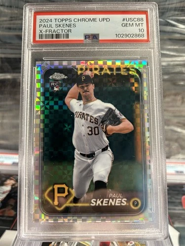 2024 TOPPS CHROME UPDATE X-FRACTOR #USC88 PAUL SKENES ROOKIE RC PSA 10 💎 GEM MT