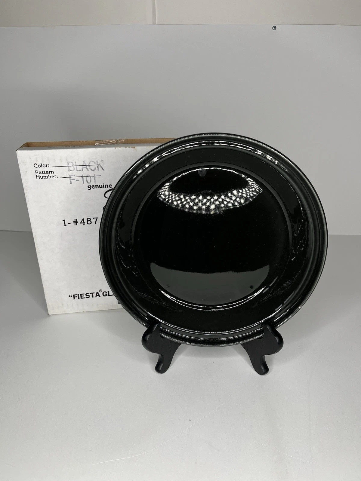 Fiesta Ware Retired Black Pie Plate Pan Baking Dish Dip Casserole Fiesta