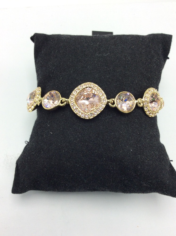 $78 Givenchy Gold Tone Crystal Pave Flex Bracelet #44 GB | eBay
