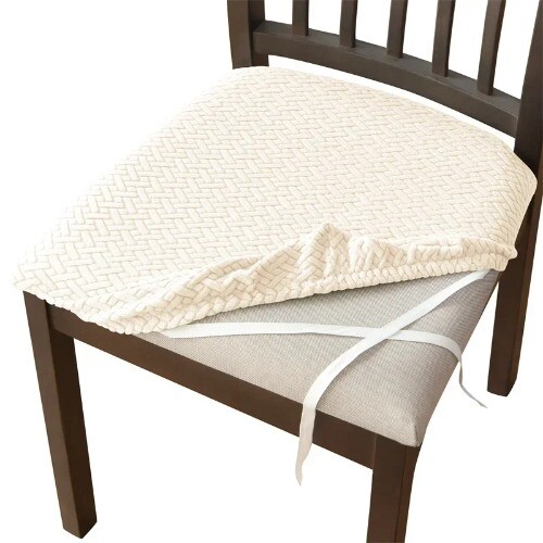 Fit Stretch Removable Washable Short Dining Chair Protector Cover Seat Slipcover - Picture 24 of 31