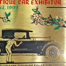 1999 Antique Auto Car Show AACA Apple Blossom Festival Arendtsville PA Plaque