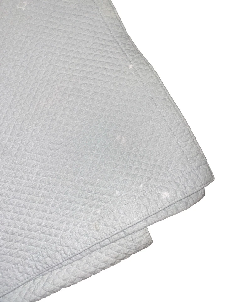 Restauración Hardware Gofre Cortina de Ducha Azul Claro *Manchas* Algodón Lujo Foto 3 de 4