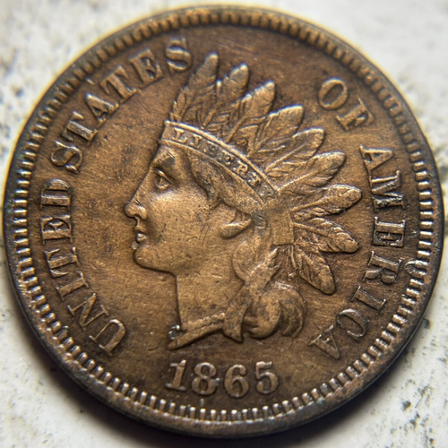 1865 1c Indian Head Cent. Attractive Circulated Details, Cleaned