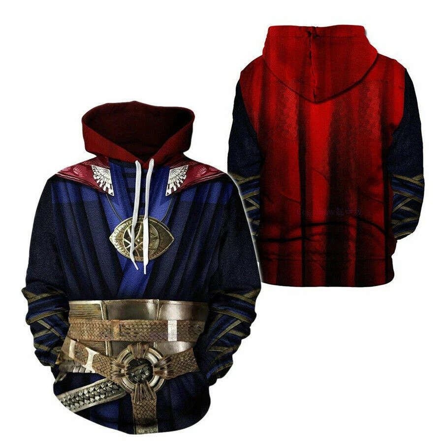 Doctor-Strange Cosplay Hoodie 3D Printed Pullover Jacket Coat Costume