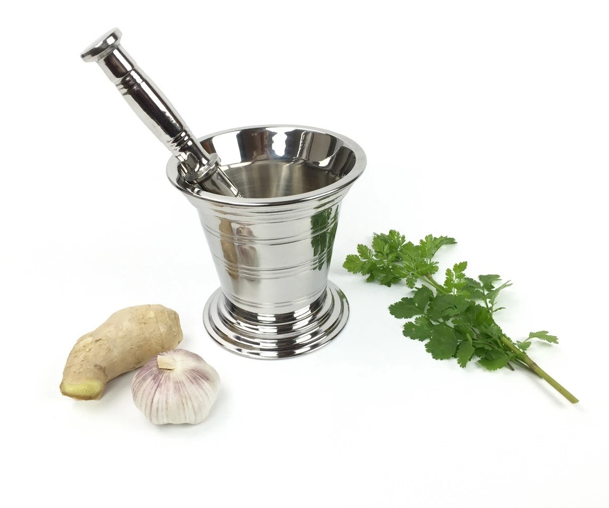 Stainless Steel Mortar and Pestle Set Spice Grinder Crusher Pharmacy Bowl B-02