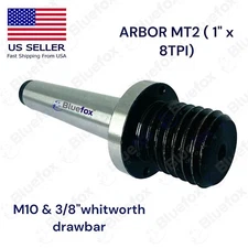 1PCS 1" x 8 TPI with MT2 Arbor New Tailstock Chuck Adapter Bluefox Tools