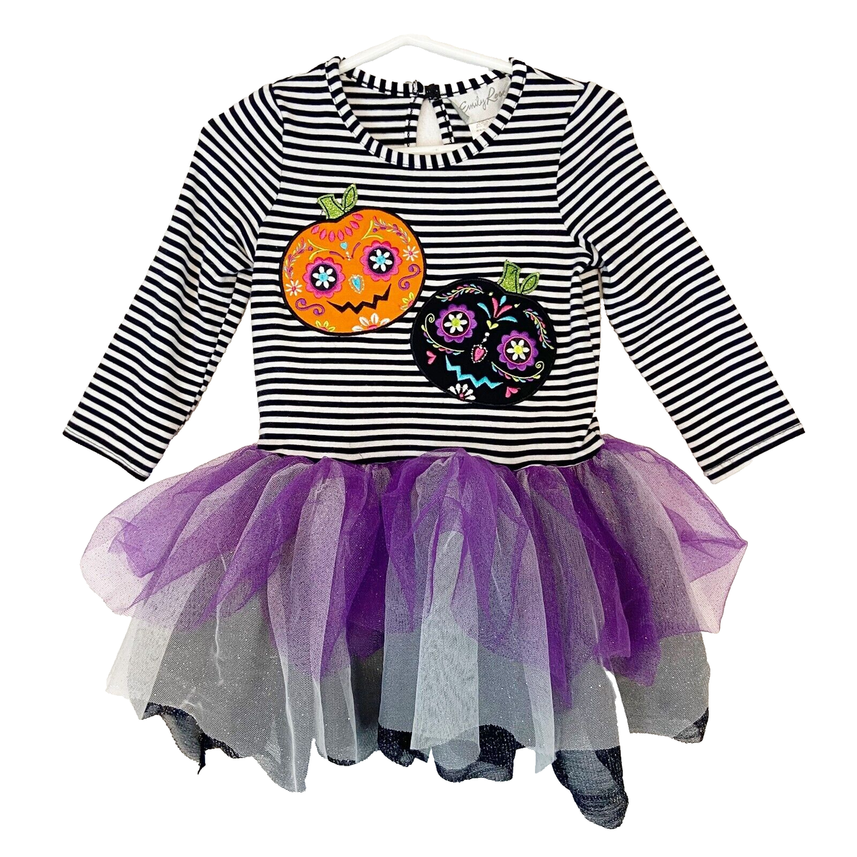 Emily Rose Dress Girls 2T Tulle Tutu Halloween Sugar Skull Pumpkin
