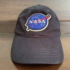 NASA Logo Black Baseball Cap Hat Space Shuttle American Flag