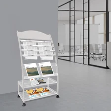 Round Head Aluminum Magazine Display Stand Magazine Rack Brochure Display Stand