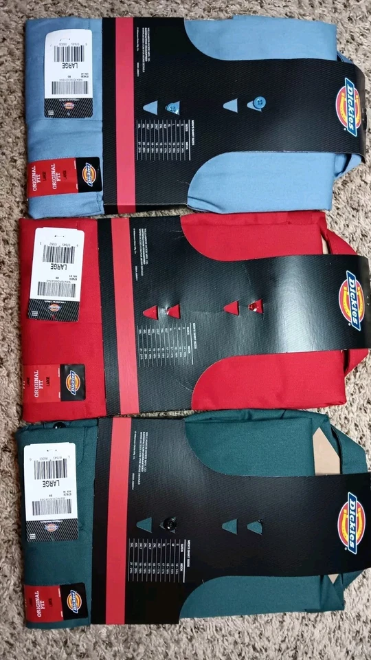 Brand New mens dickies long-sleeve twill work shirt /shirts Lot Of 3 - Image 2 of 4