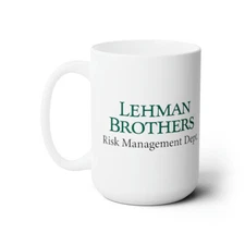 Lehman Brothers Risk Management Dept. White Ceramic Coffee Mug 15oz