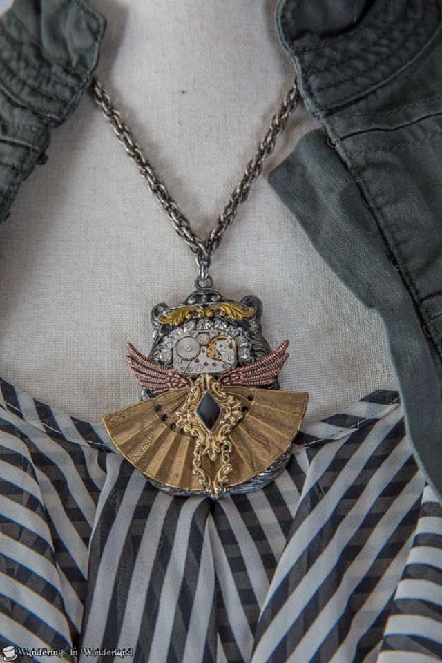 Disfraz Militar Steampunk Ex-Pequeña Damas Marrón Oliva Festival Gótico Foto 3 de 4