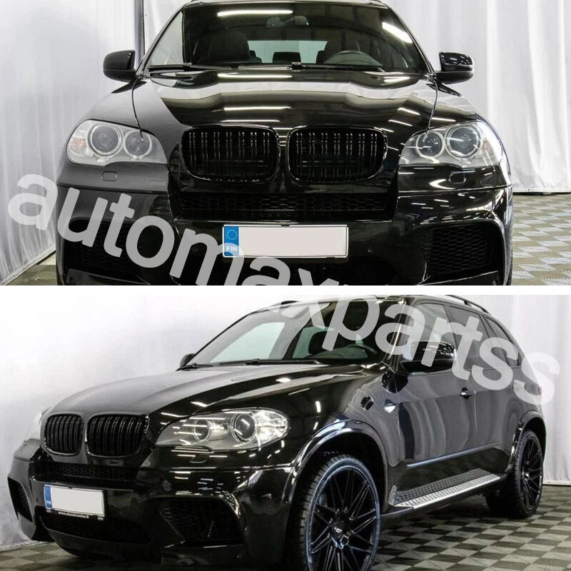 Parrilla de parachoques delantero para BMW X5 E70 X6 E71 2007-2013 negro brillante Foto 2 de 4