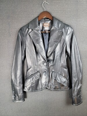 Veste Danier cuir italien femme taille 2XS manteau décontracté