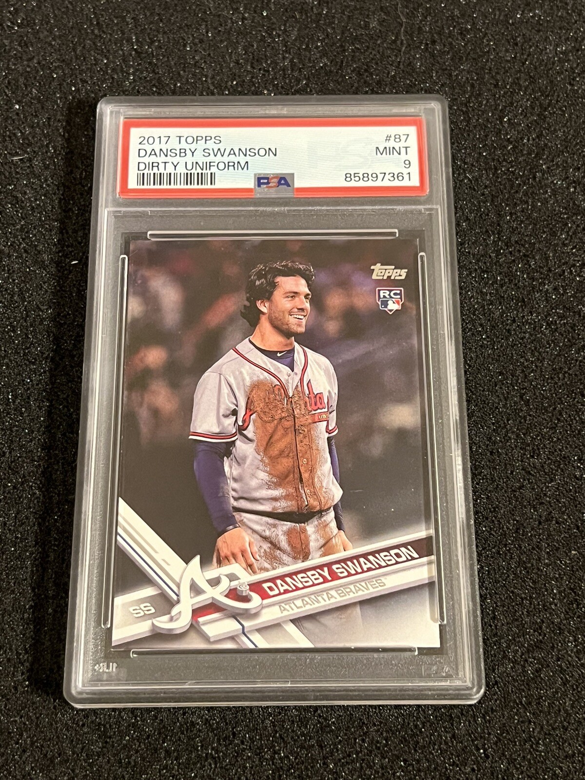 Dansby Swanson 2017 Topps Rookie #87 Dirty Uniform SP PSA 9 Braves Cubs Low Pop