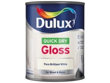 SALE Dulux Quick Dry Gloss Paint White 750ml