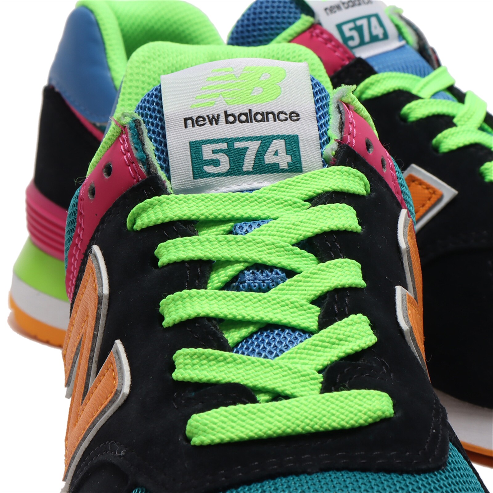 Size 8.5 - New Balance 574 Black Energy Lime for sale online | eBay