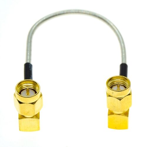 SMA male Right Angle to SMA male RA Connecto Lot Jumper RF Coax RG405 Cable - Afbeelding 1 van 6