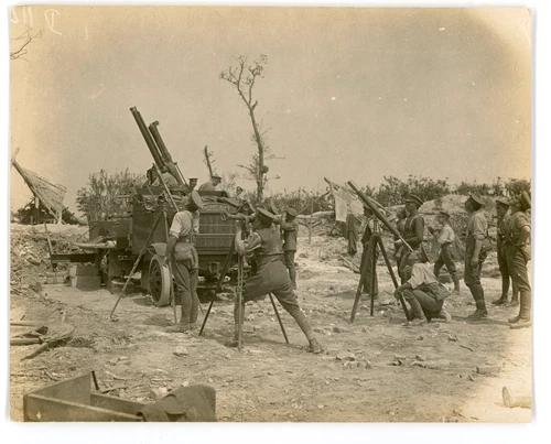 Original WWI WW1 Photo Anti aircraft Gun Military Vehicle  France 1916 #4002
