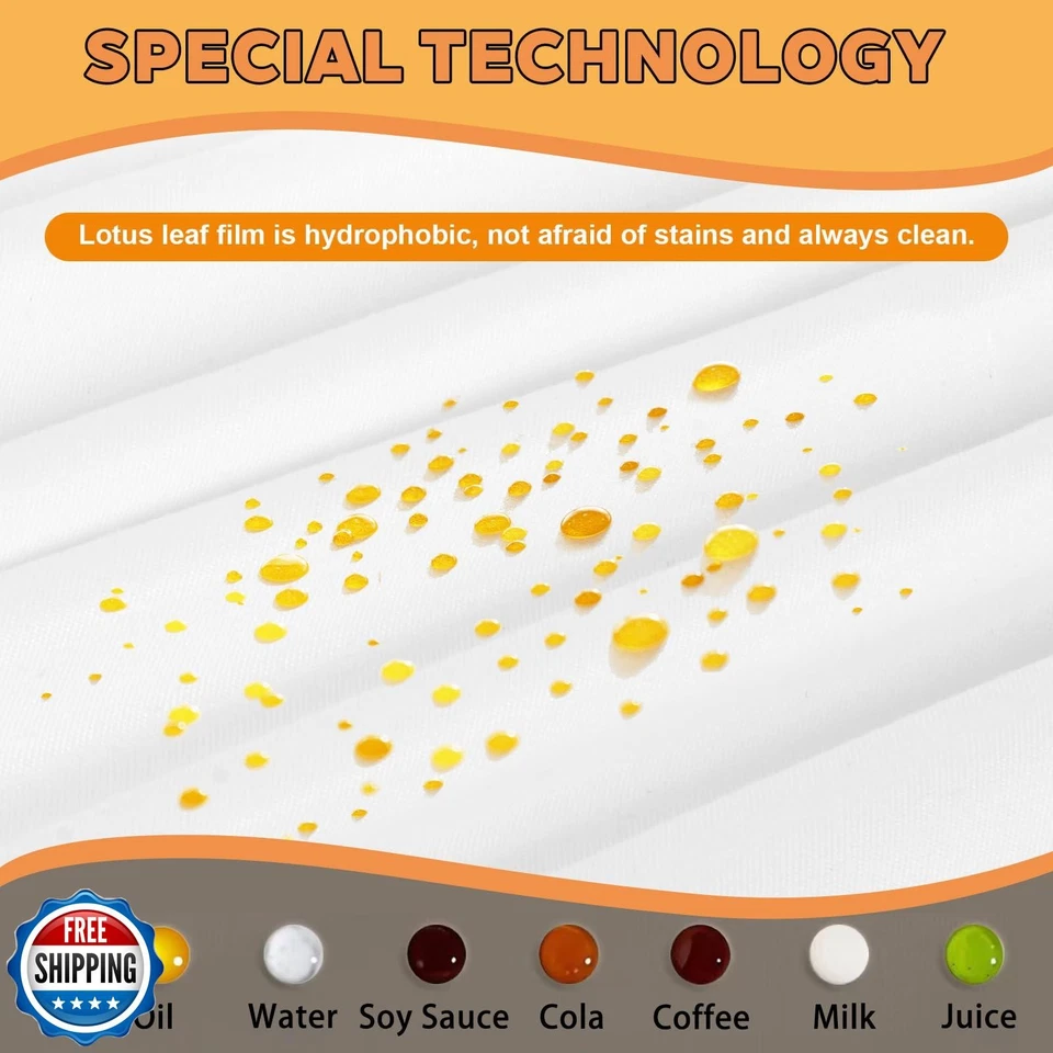 TWINPRET Round Tablecloth 90 Inch, White Waterproof Washable Polyester Table  - Image 4 of 4