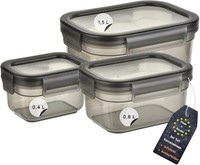 Gariella 3Er Set Aufbewahrungsdosen Luftdicht Auslaufsicher Vorratsbox Grau