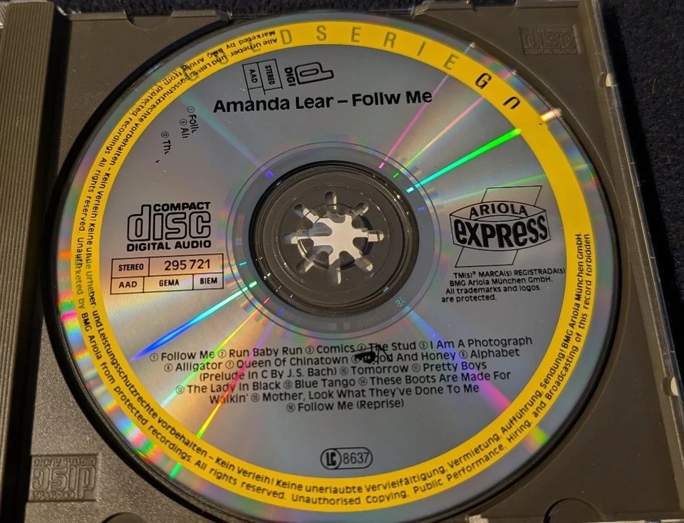 CD Amanda Lear - Follow me / Best of / Greatest Hits Collection / 16 Tracks - Bild 3 von 4