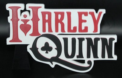 Harley Quinn 3D printed Logo Sign Wall Desk Shelf Art