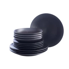 Porto by Semplice 12-Piece Premium Kitchen & Dining Dinnerware Set Stoneware,...