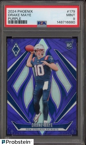 2024 Phoenix Purple #179 Drake Maye Patriots RC Rookie PSA 9 MINT
