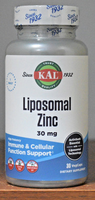 KAL Liposomal Zinc 30 mg 30 Capsules 30mg 30 VegCaps Immune Cellular Support