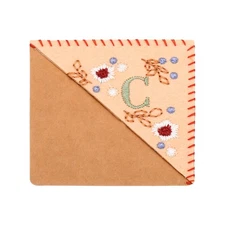 Personalized Embroidered Corner Bookmark, Triangle(Spring Style, Letter C)