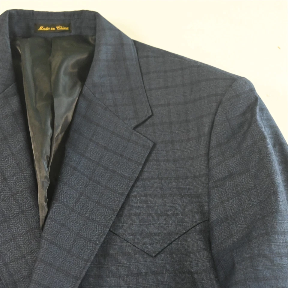 Blazer Traje Chaqueta Abrigo Deportivo Circle S 44R Azul Cuadros Western Yugo Para Hombre Foto 2 de 4