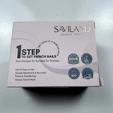 Saviland Nail Stamper Kit French Tip DIY Silicone Nail Art Tool New in Box