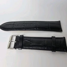 Lucien Piccard Watch Strap Band Black Leather 24mm