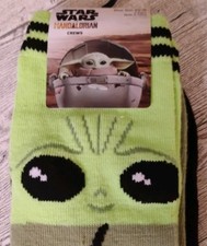 NWT Star Wars The Mandalorian Disney baby Yoda Grogu 2pr Crew Socks FREE SHIP 