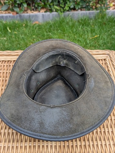 Sombrero Bush de Cuero Australia De Colección Oxford Azul Talla M Outback Sombrero/Propulsor de Película - Imagen 13 de 16