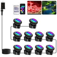 Underwater LED Pond Lights – IP68 Waterproof Submersible Fountain Lights with...