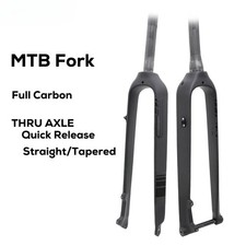 MTB Full Carbon Fiber Rigid Fork 9 100mm Quick Release Thru Axle 26/27.5/29Inch