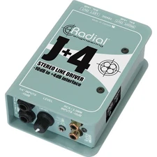 Radial Engineering J+4 Line Driver Stereo -10dB to +4dB Line Driver