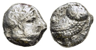 FITZ GREEK BAKTRIA PRE SELEUKID ERA SOPHYTES HEMIDRACHM OWL SILVER ØNON553