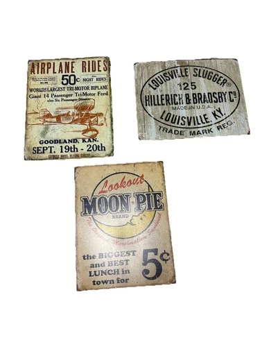Lot Of 3 Vintage Style Metal Tin Signs