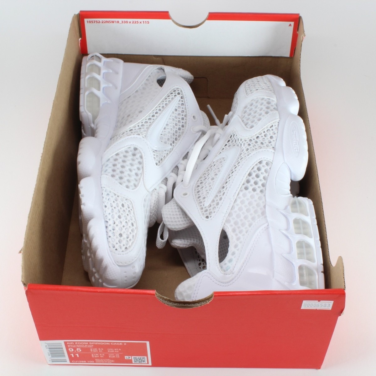 Nike Air Zoom Spiridon Cage 2 Triple White Running Shoes CJ1288-100 Men\'s Sz 9.5 NIKE ZOOM SPIRIDON CAGE 2 “TRIPLE WHITE” Caged air  main image 3