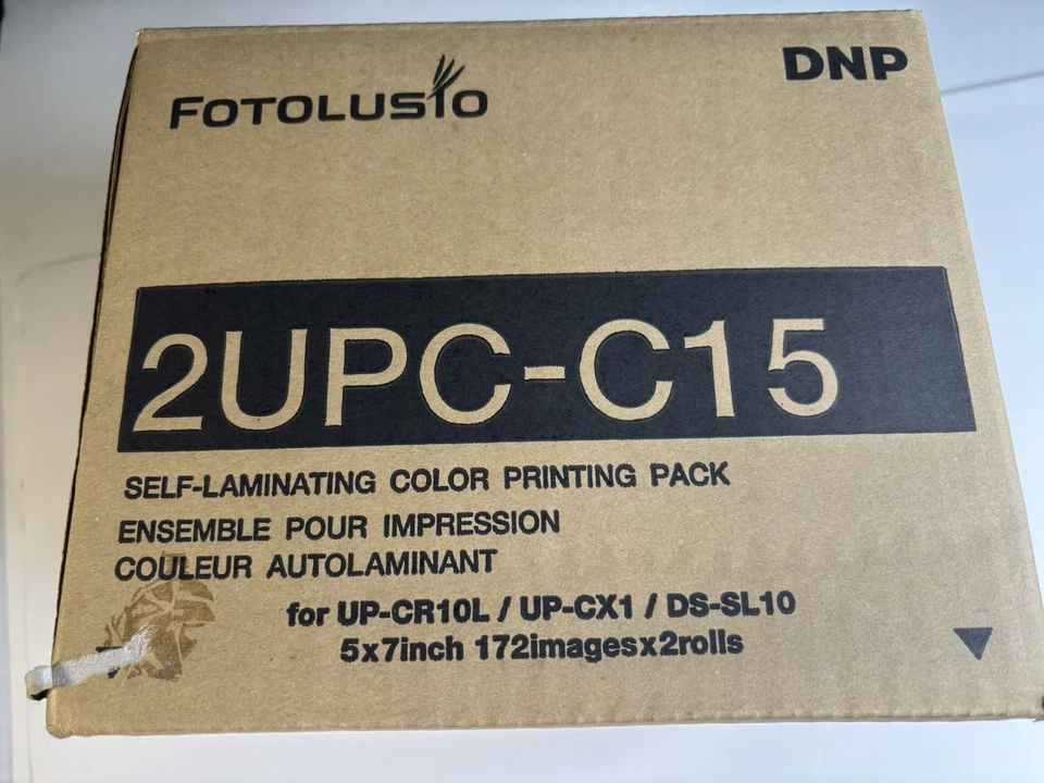 Fotolusio 2UPC-C15 самосламинирующийся 5 x 7 цвет печати упаковка DNP SnapLab новый - Изображение 2 из 4