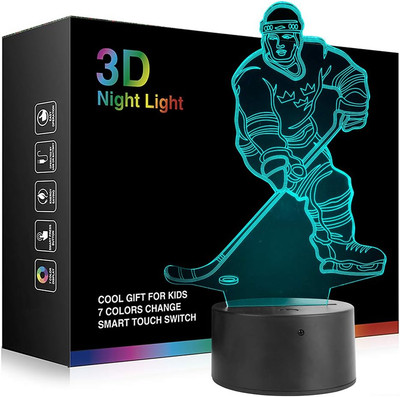 Hockey Player Night Light, Hockey 3D Lamp Lighting Lights for Kids 7 LED Color C