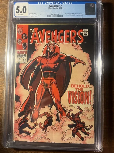 The Avengers #57 (Marvel Comics October 1968) 1st App Silver Age Vision CGC 5.0
