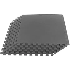 Stalwart Foam Mat Floor Tiles Interlocking EVA Foam Padding Soft Flooring Gray